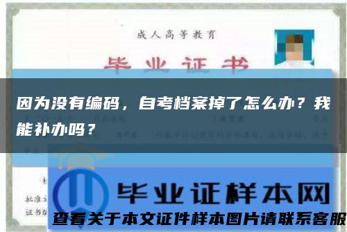 因为没有编码，自考档案掉了怎么办？我能补办吗？缩略图