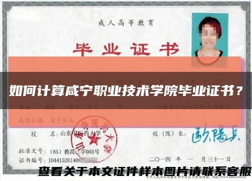 如何计算咸宁职业技术学院毕业证书？缩略图