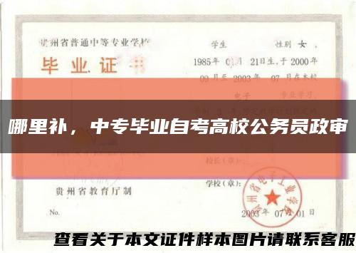 哪里补，中专毕业自考高校公务员政审缩略图