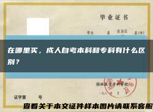 在哪里买，成人自考本科和专科有什么区别？缩略图