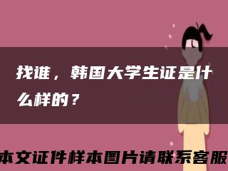 找谁，韩国大学生证是什么样的？缩略图