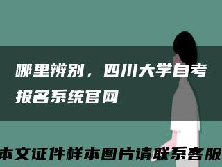 哪里辨别，四川大学自考报名系统官网缩略图