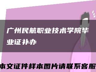 广州民航职业技术学院毕业证补办缩略图