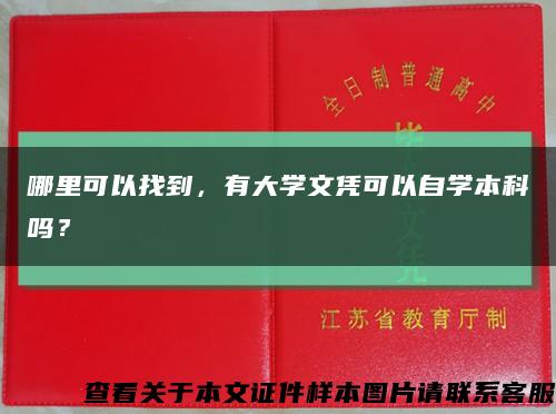 哪里可以找到，有大学文凭可以自学本科吗？缩略图