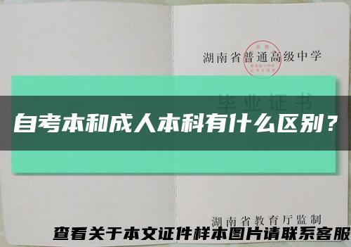 自考本和成人本科有什么区别？缩略图