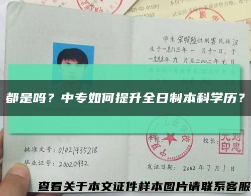 都是吗？中专如何提升全日制本科学历？缩略图