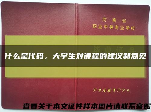 什么是代码，大学生对课程的建议和意见缩略图