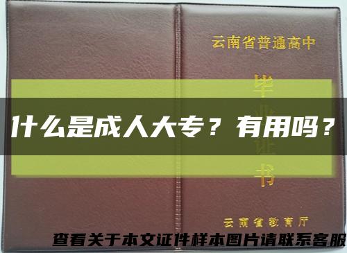 什么是成人大专？有用吗？缩略图