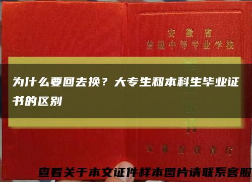 为什么要回去换？大专生和本科生毕业证书的区别缩略图