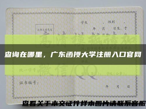 查询在哪里，广东函授大学注册入口官网缩略图