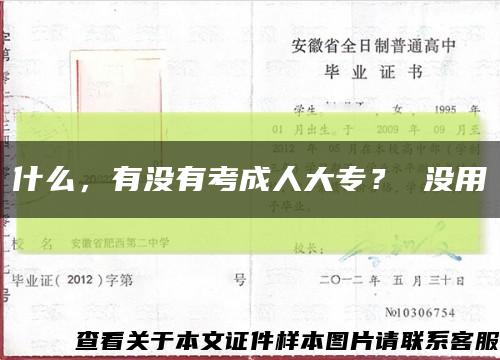 什么，有没有考成人大专？ 没用缩略图