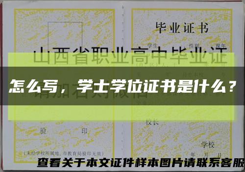 怎么写，学士学位证书是什么？缩略图