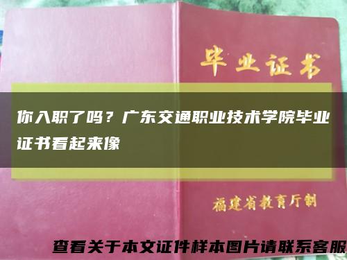 你入职了吗？广东交通职业技术学院毕业证书看起来像缩略图