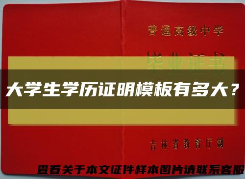 大学生学历证明模板有多大？缩略图