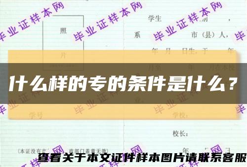 什么样的专的条件是什么？缩略图