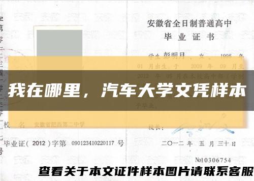 我在哪里，汽车大学文凭样本缩略图