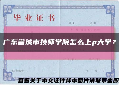 广东省城市技师学院怎么上p大学？缩略图