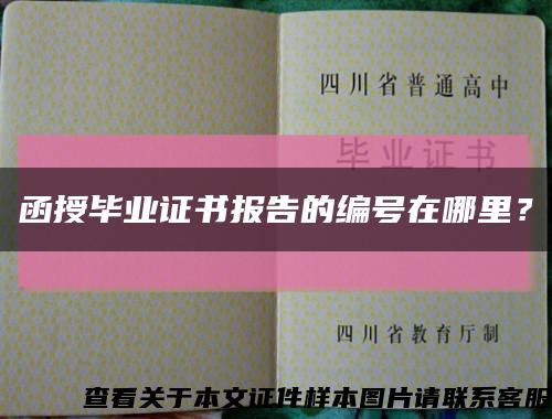 函授毕业证书报告的编号在哪里？缩略图