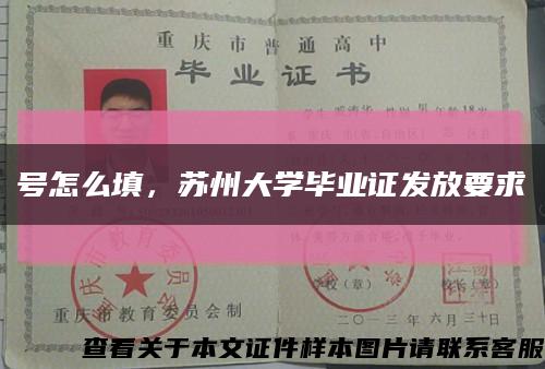 号怎么填，苏州大学毕业证发放要求缩略图