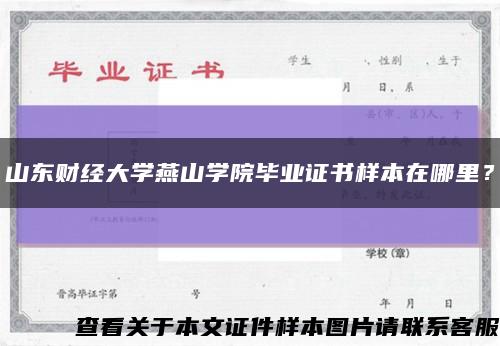 山东财经大学燕山学院毕业证书样本在哪里？缩略图