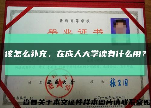 该怎么补充，在成人大学读有什么用？缩略图