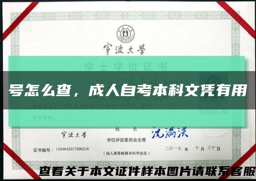 号怎么查，成人自考本科文凭有用缩略图