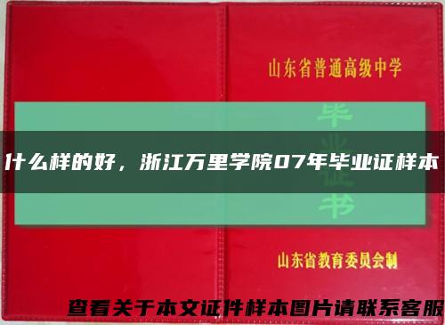 什么样的好，浙江万里学院07年毕业证样本缩略图