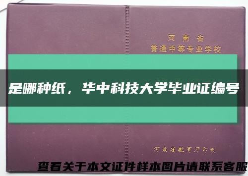 是哪种纸，华中科技大学毕业证编号缩略图