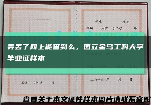 弄丢了网上能查到么，国立金乌工科大学毕业证样本缩略图