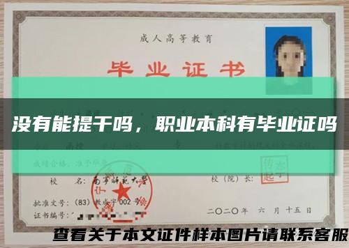 没有能提干吗，职业本科有毕业证吗缩略图