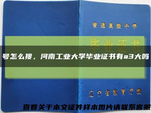 号怎么搜，河南工业大学毕业证书有a3大吗缩略图