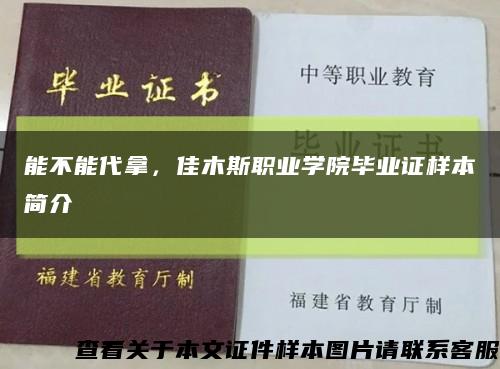 能不能代拿，佳木斯职业学院毕业证样本简介缩略图