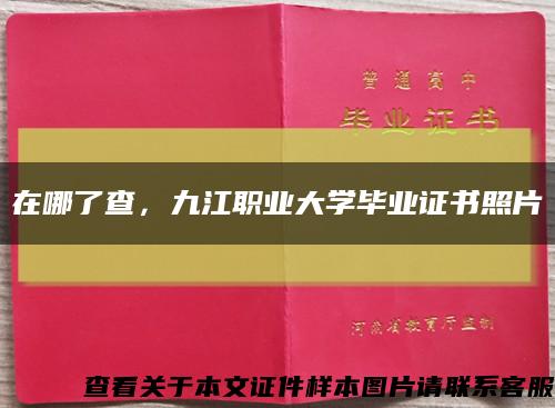 在哪了查，九江职业大学毕业证书照片缩略图