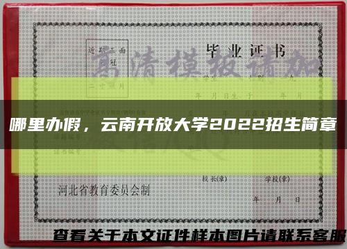 哪里办假，云南开放大学2022招生简章缩略图