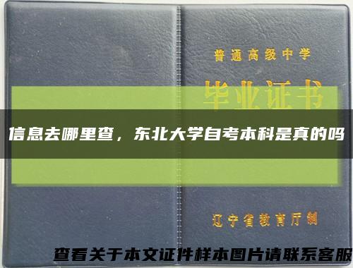 信息去哪里查，东北大学自考本科是真的吗缩略图