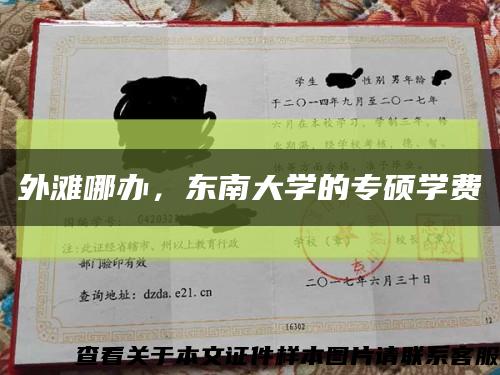 外滩哪办，东南大学的专硕学费缩略图