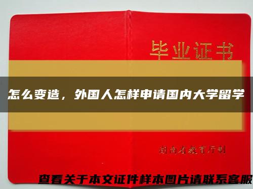 怎么变造，外国人怎样申请国内大学留学缩略图