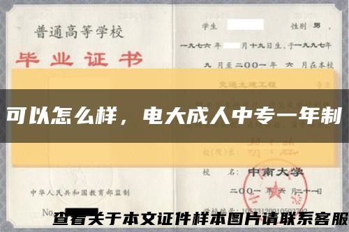 可以怎么样，电大成人中专一年制缩略图