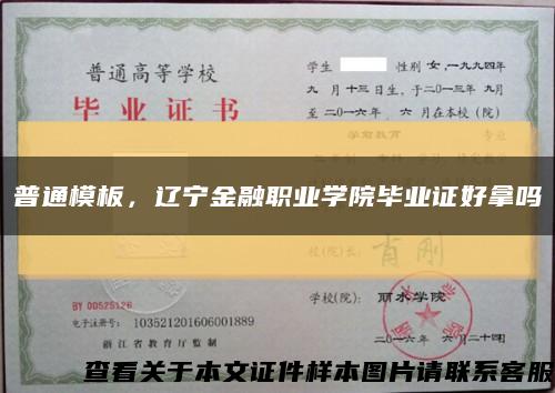 普通模板，辽宁金融职业学院毕业证好拿吗缩略图