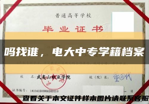 吗找谁，电大中专学籍档案缩略图