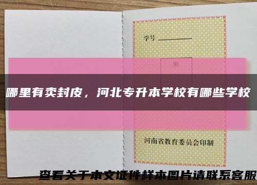 哪里有卖封皮，河北专升本学校有哪些学校缩略图