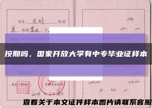 按期吗，国家开放大学有中专毕业证样本缩略图