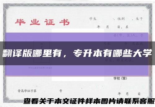 翻译版哪里有，专升本有哪些大学缩略图