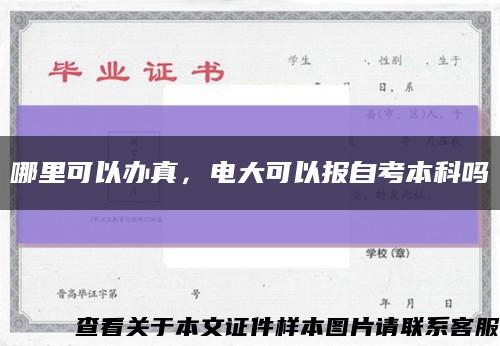 哪里可以办真，电大可以报自考本科吗缩略图