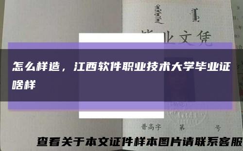 怎么样造，江西软件职业技术大学毕业证啥样缩略图