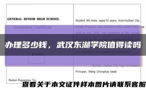 办理多少钱，武汉东湖学院值得读吗缩略图