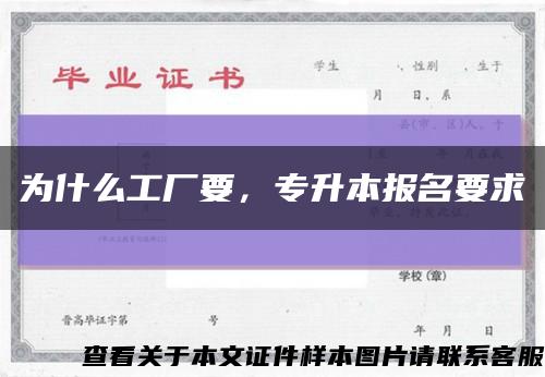 为什么工厂要，专升本报名要求缩略图