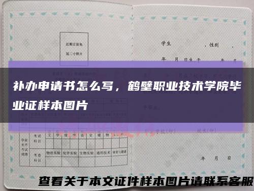 补办申请书怎么写，鹤壁职业技术学院毕业证样本图片缩略图