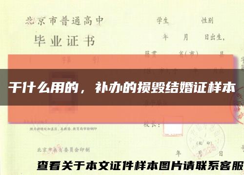 干什么用的，补办的损毁结婚证样本缩略图