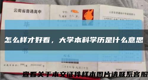 怎么样才好看，大学本科学历是什么意思缩略图